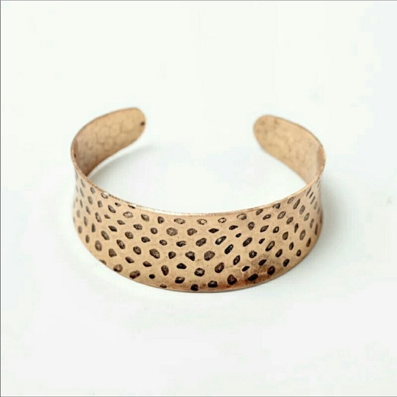 Jewelry - 18k Gold Plated Brass Hammered Cuff Bracelet
